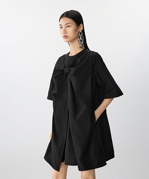 JNBY / ジェーエヌビーワイ ミニ丈・ひざ丈ワンピース | Breeze Tie Asym Dress / リボンワンピースドレス | 詳細1