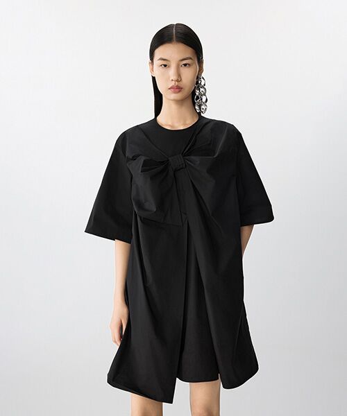 JNBY/ジェーエヌビーワイ Breeze Tie Asym Dress BLACK S JNBY/ジェーエヌビーワイ Breeze Tie Asym Dress BLACK S