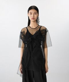 JNBY / ジェーエヌビーワイ シャツ・ブラウス | Airy Ribbon Mesh Top / リボンメッシュトップス