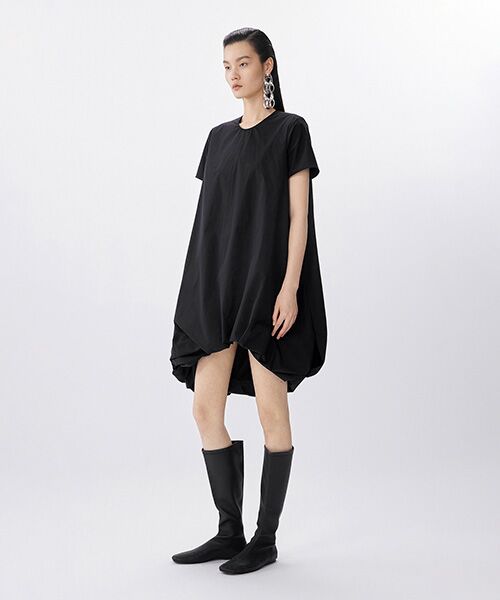 【再入荷】Ａライン ミニ ブラック バルーン ドレス セール】 Asymmetric Balloon Dress / バルーンドレス （ミニ丈