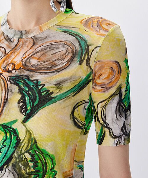 JNBY / ジェーエヌビーワイ カットソー | Floral Sheer Fit Top / シアーフィットトップス | 詳細5