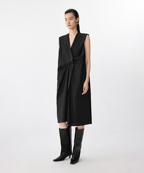 JNBY / ジェーエヌビーワイ ロング・マキシ丈ワンピース | Asym Tuck Dress / タックドレス | 詳細1