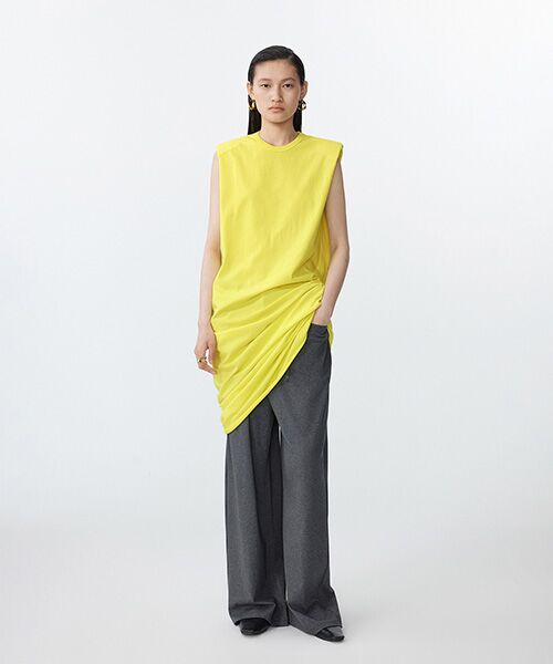 JNBY / ジェーエヌビーワイ ロング・マキシ丈ワンピース | Structured Line Dress / リネンドレス(YELLOW)