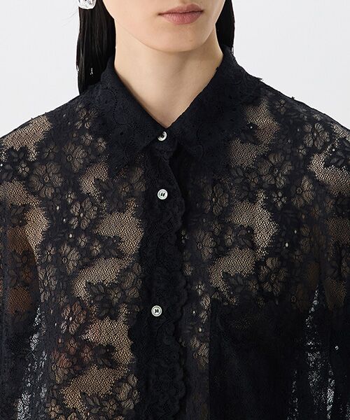 JNBY / ジェーエヌビーワイ シャツ・ブラウス | Sheer Lace Shirt / シアーレースシャツ | 詳細2