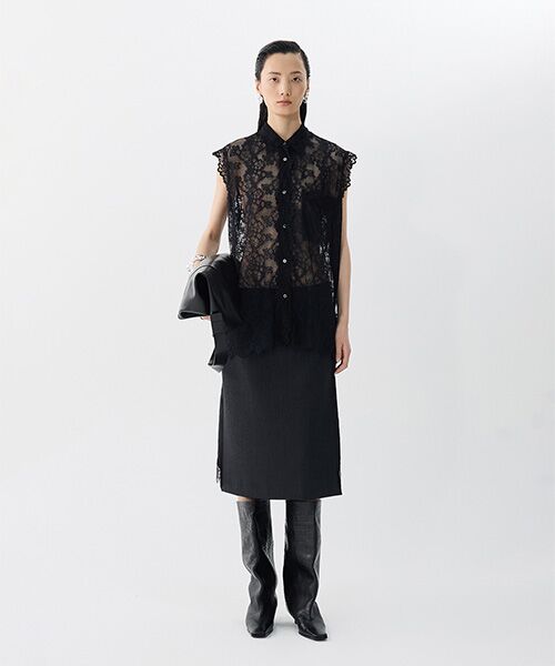 JNBY / ジェーエヌビーワイ シャツ・ブラウス | Sheer Lace Shirt / シアーレースシャツ | 詳細3