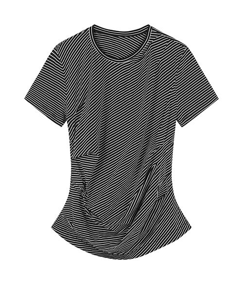 JNBY / ジェーエヌビーワイ Tシャツ | Tucked Stripe Top / ストライプトップス | 詳細16