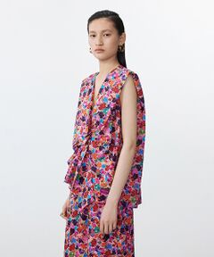 ブラウス シャツ Brushstroke Floral Crinkled Shirt / シャツブラウス レディース セール】 Brushstroke Floral Crinkled Shirt / シャツブラウス