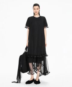 JNBY / ジェーエヌビーワイ ロング・マキシ丈ワンピース | Ruffled Sheer Dress