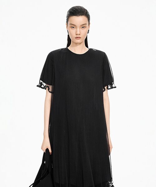 JNBY / ジェーエヌビーワイ ロング・マキシ丈ワンピース | Ruffled Sheer Dress | 詳細3