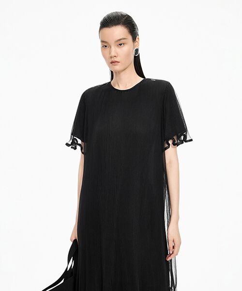 JNBY / ジェーエヌビーワイ ロング・マキシ丈ワンピース | Ruffled Sheer Dress | 詳細4