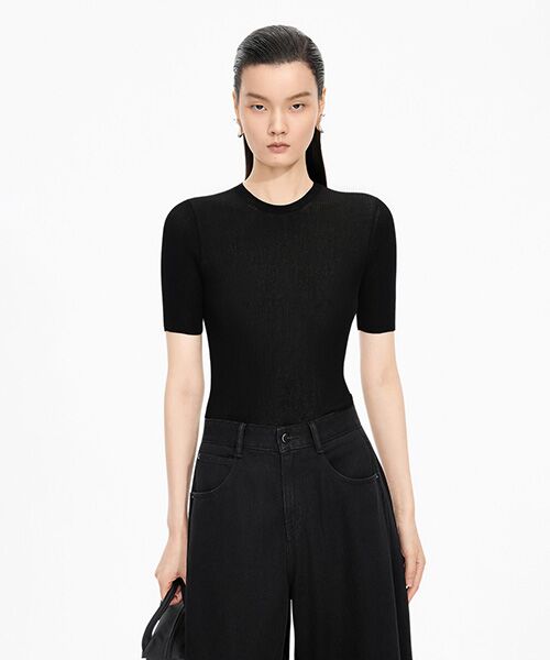 JNBY / ジェーエヌビーワイ ニット・セーター | Essential Rib Top(BLACK)