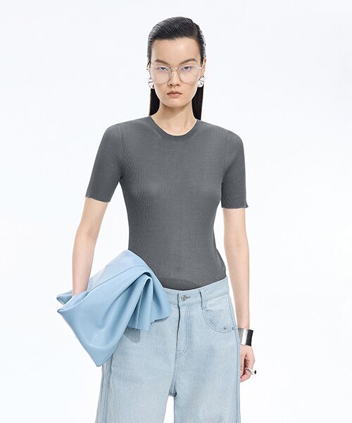 JNBY / ジェーエヌビーワイ ニット・セーター | Essential Rib Top(GRAPHITE GRAY)