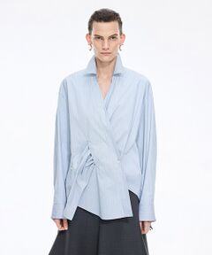 Pinstripe Wrap Shirt