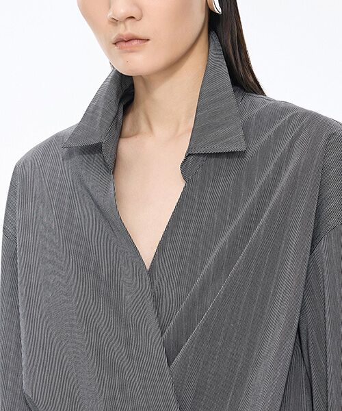 JNBY / ジェーエヌビーワイ シャツ・ブラウス | Pinstripe Wrap Shirt | 詳細2