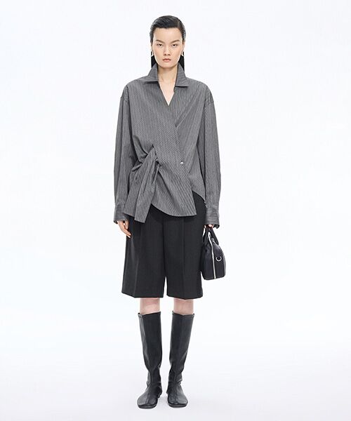 JNBY / ジェーエヌビーワイ シャツ・ブラウス | Pinstripe Wrap Shirt | 詳細3