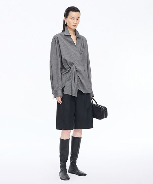 JNBY / ジェーエヌビーワイ シャツ・ブラウス | Pinstripe Wrap Shirt | 詳細4