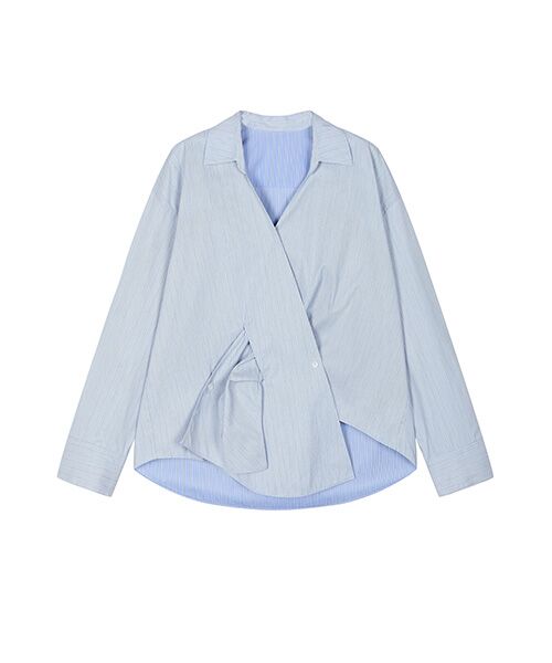 JNBY / ジェーエヌビーワイ シャツ・ブラウス | Pinstripe Wrap Shirt | 詳細12