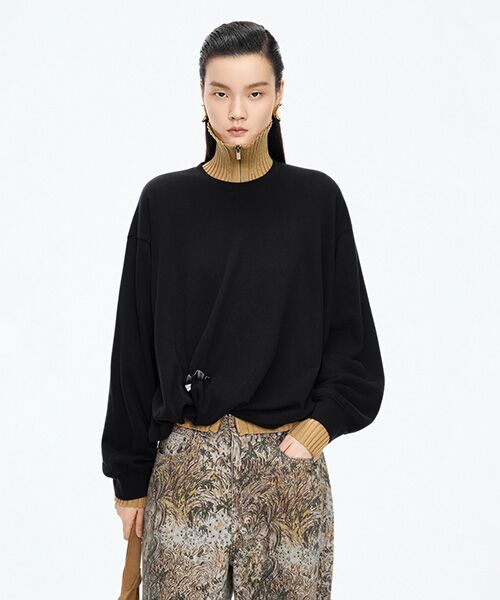 JNBY/ジェーエヌビーワイ Soft Balloon Sweatshirt BLACK M JNBY/ジェーエヌビーワイ Soft Balloon Sweatshirt BLACK M