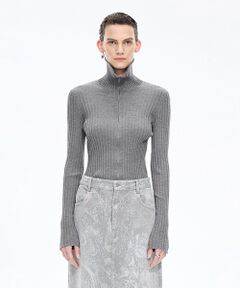 JNBY / ジェーエヌビーワイ ニット・セーター | Wide Rib Double-Zip Cardigan