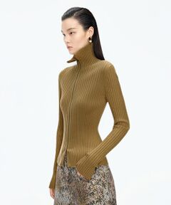 JNBY / ジェーエヌビーワイ ニット・セーター | Wide Rib Double-Zip Cardigan