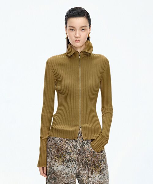 JNBY / ジェーエヌビーワイ ニット・セーター | Wide Rib Double-Zip Cardigan | 詳細14