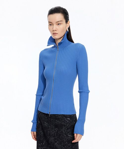 JNBY / ジェーエヌビーワイ ニット・セーター | Wide Rib Double-Zip Cardigan | 詳細22