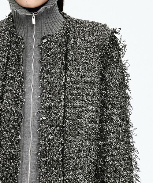JNBY / ジェーエヌビーワイ ノーカラージャケット | Fringed Tweed-Inspired Jacket | 詳細2