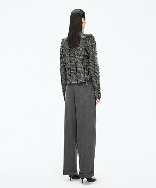 JNBY / ジェーエヌビーワイ ノーカラージャケット | Fringed Tweed-Inspired Jacket | 詳細6