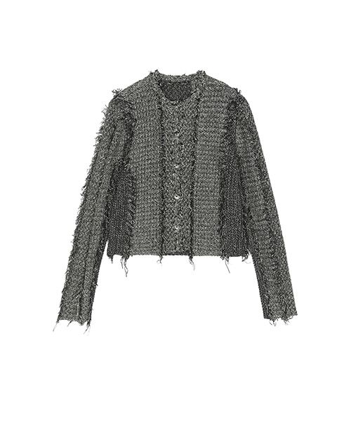 JNBY / ジェーエヌビーワイ ノーカラージャケット | Fringed Tweed-Inspired Jacket | 詳細10