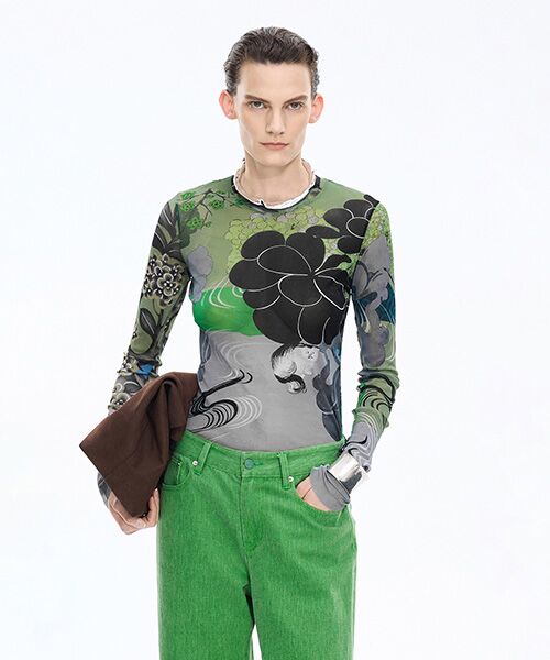 JNBY / ジェーエヌビーワイ カットソー | Oriental Print Second-Skin Top | 詳細12