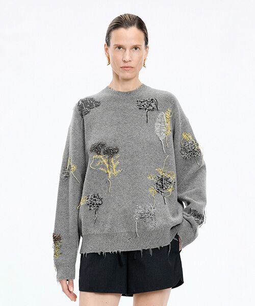 JNBY / ジェーエヌビーワイ ニット・セーター | Embroidered Wool Sweater | 詳細13