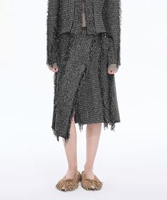 JNBY / ジェーエヌビーワイ ミニ・ひざ丈スカート | Fringe Tweed Skirt
