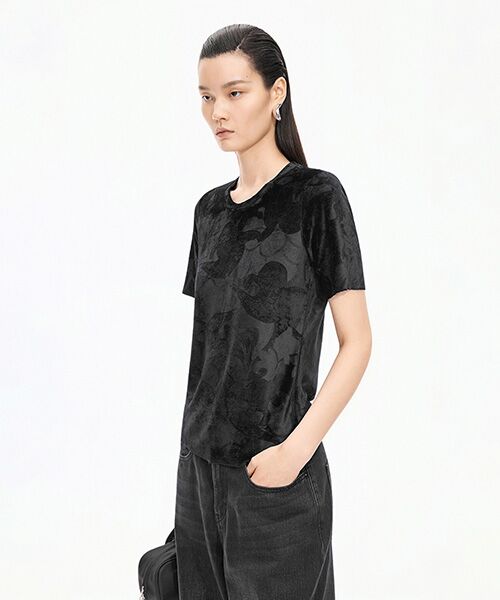 JNBY / ジェーエヌビーワイ カットソー | Velour Peony Top | 詳細1