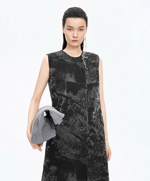 JNBY / ジェーエヌビーワイ ミニ丈・ひざ丈ワンピース | Flocked Denim Dress | 詳細4