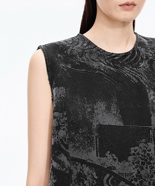 JNBY / ジェーエヌビーワイ ミニ丈・ひざ丈ワンピース | Flocked Denim Dress | 詳細5