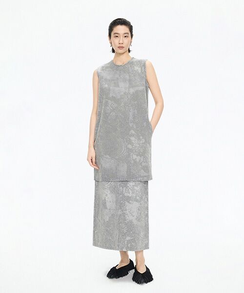 JNBY / ジェーエヌビーワイ ミニ丈・ひざ丈ワンピース | Flocked Denim Dress | 詳細10