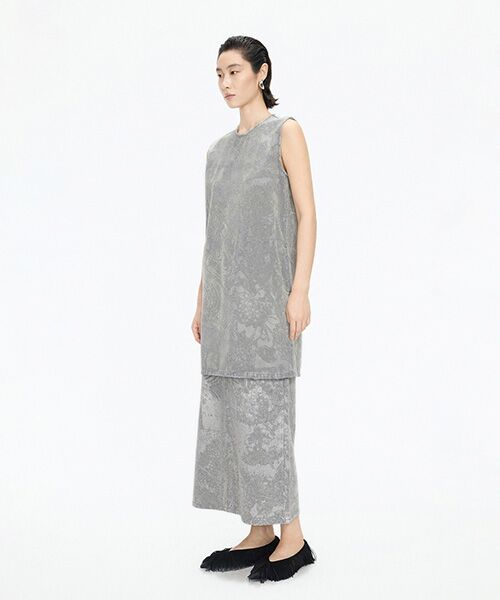 JNBY / ジェーエヌビーワイ ミニ丈・ひざ丈ワンピース | Flocked Denim Dress | 詳細11