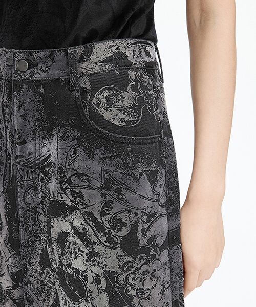 JNBY / ジェーエヌビーワイ ロング・マキシ丈スカート | Flocked Denim Skirt | 詳細3