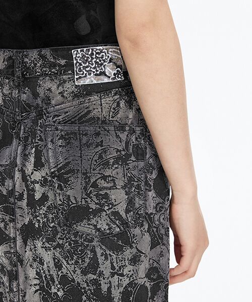 JNBY / ジェーエヌビーワイ ロング・マキシ丈スカート | Flocked Denim Skirt | 詳細4