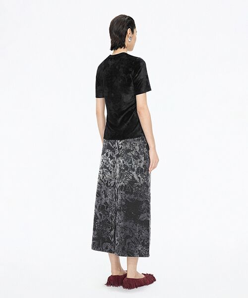 JNBY / ジェーエヌビーワイ ロング・マキシ丈スカート | Flocked Denim Skirt | 詳細7