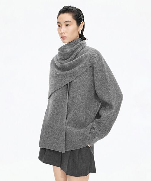 JNBY / ジェーエヌビーワイ カーディガン・ボレロ | Scarf Design Knit Cardigan / スカーフニットカーディガン | 詳細1