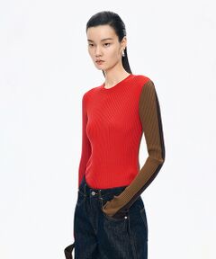 JNBY / ジェーエヌビーワイ ニット・セーター | Color-block Knit Pullover / カラーブロックニットプルオーバー