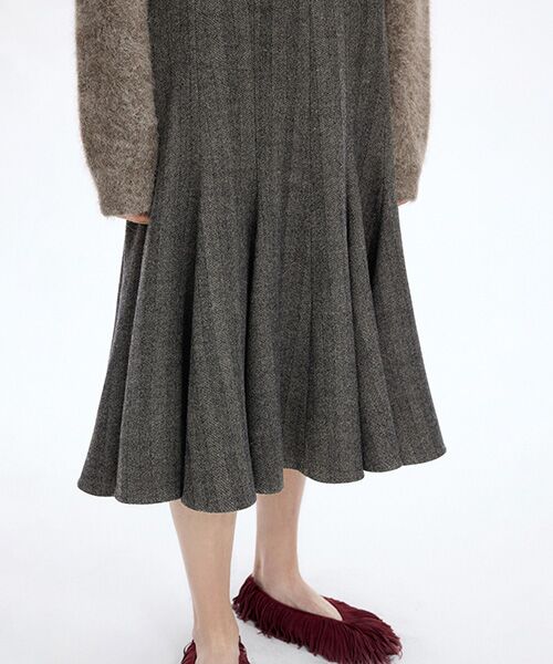 JNBY / ジェーエヌビーワイ ミニ・ひざ丈スカート | Herringbone Mermaid Skirt / ヘリンボーン マーメイドスカート | 詳細14