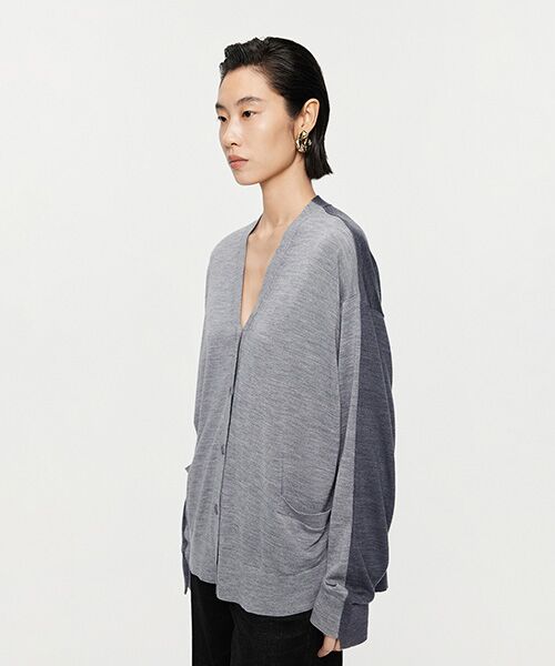 JNBY / ジェーエヌビーワイ ニット・セーター | Two-Tone Merino Wool Cardigan | 詳細1