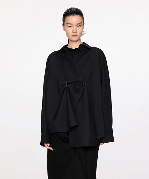 JNBY / ジェーエヌビーワイ その他アウター | Modern Pleated Shirt Jacket（BLACK）
