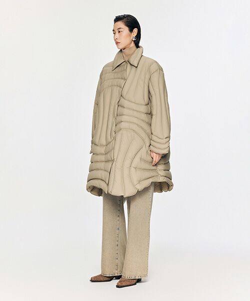 JNBY / ジェーエヌビーワイ ダウンジャケット・ベスト | Twisted Quilted Mid-length Down Jacket | 詳細5