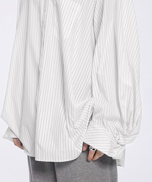 JNBY / ジェーエヌビーワイ シャツ・ブラウス | Sculpted Sleeve Stripe Shirt | 詳細2