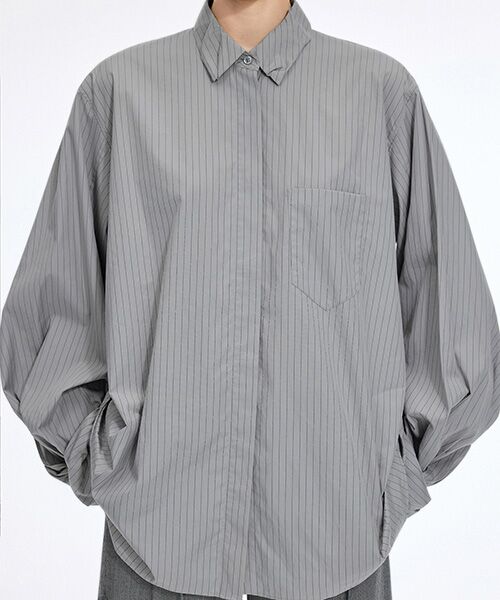 JNBY / ジェーエヌビーワイ シャツ・ブラウス | Sculpted Sleeve Stripe Shirt | 詳細9