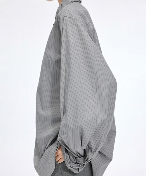 JNBY / ジェーエヌビーワイ シャツ・ブラウス | Sculpted Sleeve Stripe Shirt | 詳細10