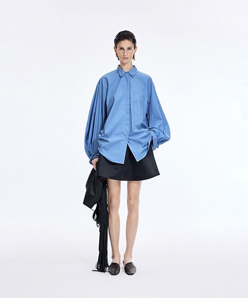 JNBY / ジェーエヌビーワイ シャツ・ブラウス | Sculpted Sleeve Stripe Shirt | 詳細21